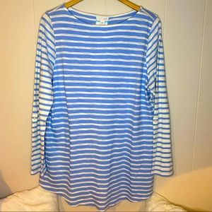 J.Jill Striped long tab sleeve tee